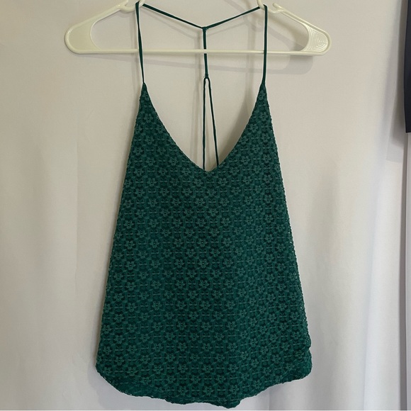 Urban Outfitters Green Floral Lace Tank. Size XS - Picture 6 of 7